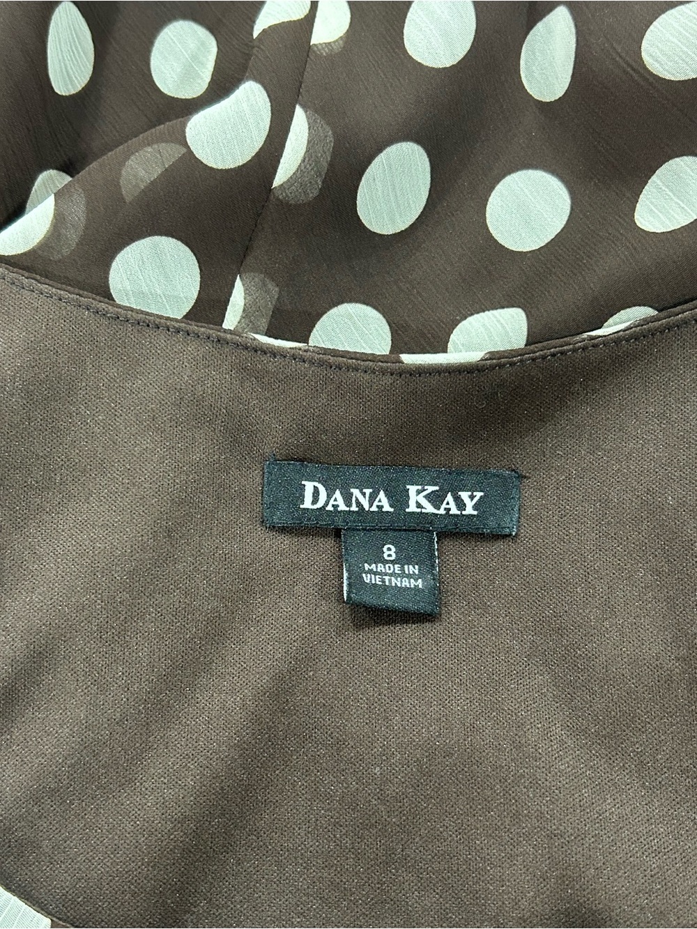 Dana Kay Brown and White Polka Dot Midi Dress - Picture 2 of 4